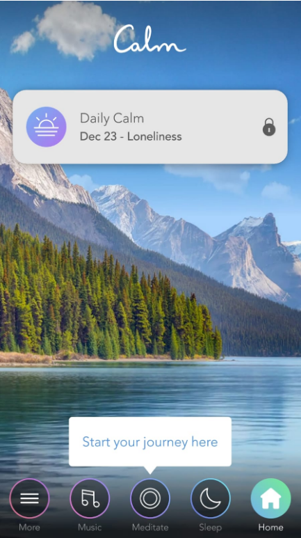 צילום מסך אפליקציה calm